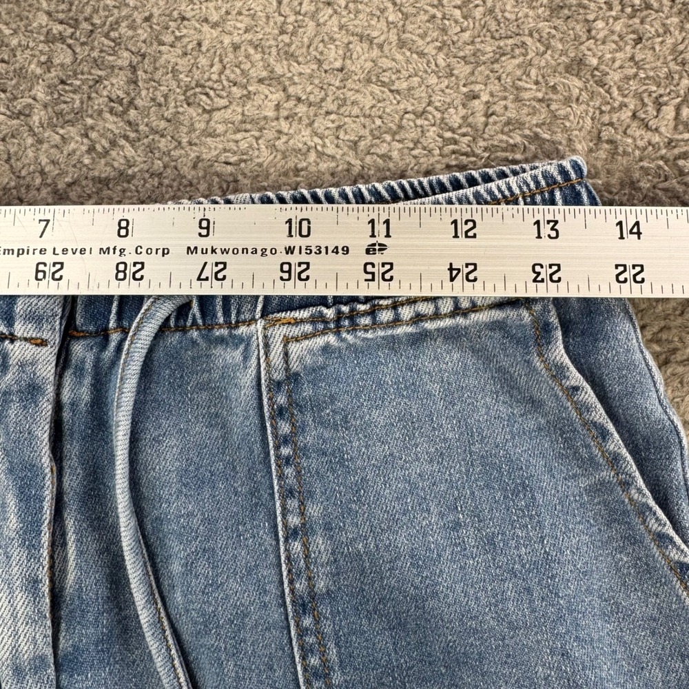 OAT New York Cloud Luxe Denim Wide Leg Elastic Waist Pants Light Wash Size 2 26 - Picture 5 of 10